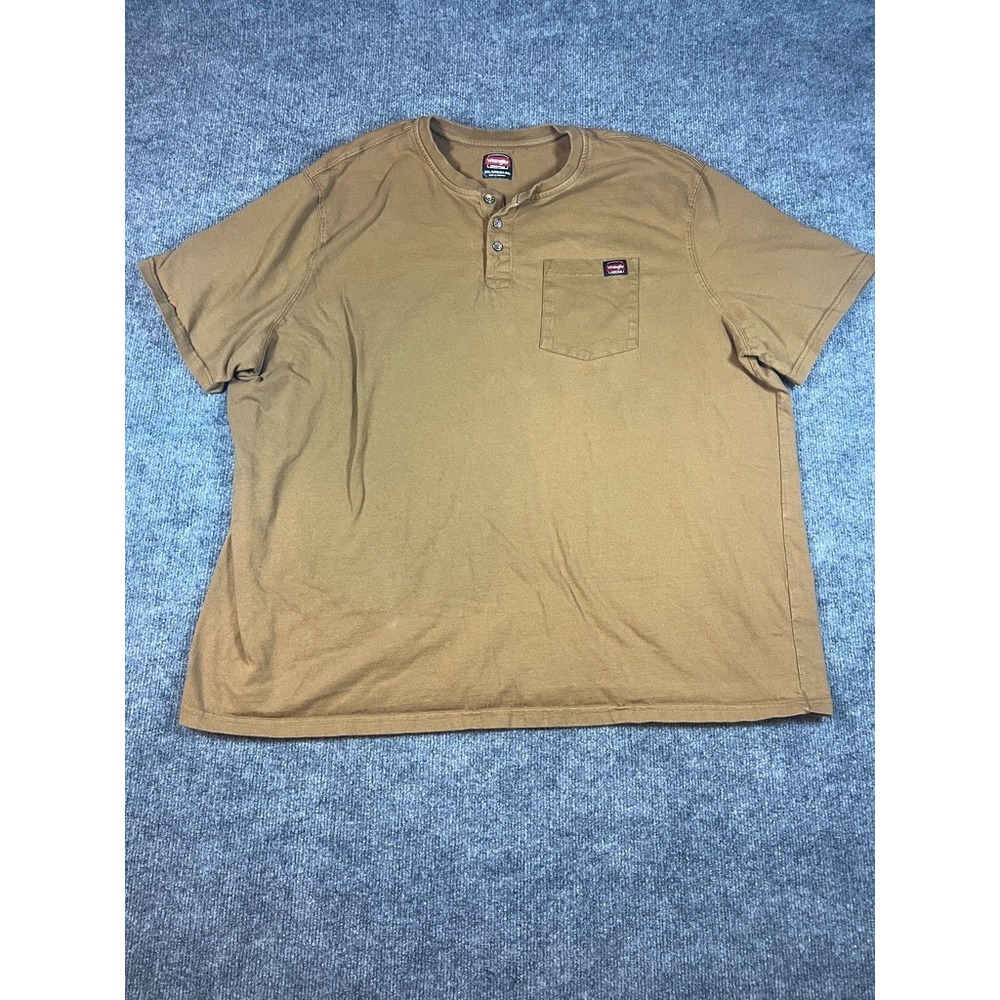 Wrangler Shirt Men XXXL 3XL Tan 100% Cotton Blank Causal Workwear Chore